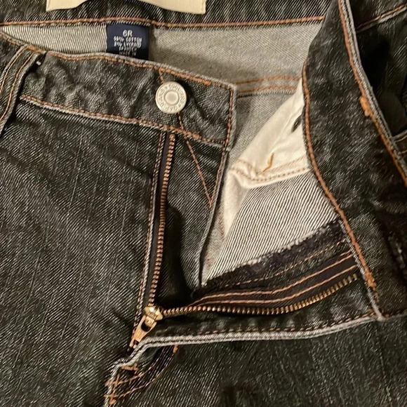 GAP Bootcut Jeans Dark Wash 6 Reg Cotton 2% Lycra Stretch Zip Fly - Picture 6 of 6